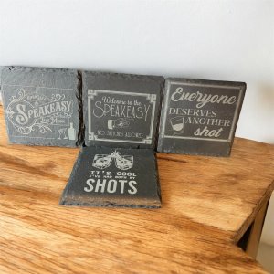Slate Coasters (Whiskey Theme)