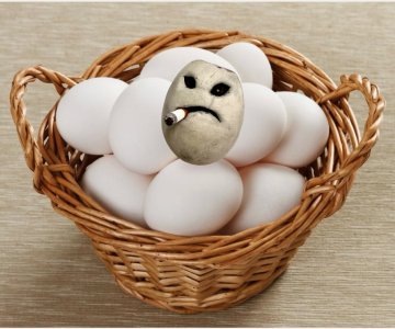 Rotten Egg with a face, Halloween, cigarette, smoker, vegan, gift, gardener gift, funny, creepy, spooky, teeth, gag gift, one of a kind, vegetable, anthropomorphic, kitchen decor