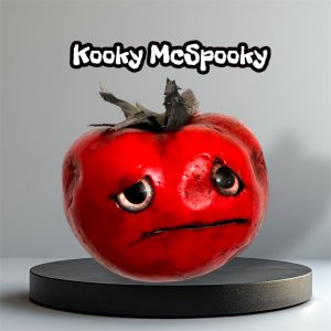 Tomato with a face, Halloween, vegan gift, gardener gift, funny, Italian chef gift, creepy, spooky, teeth, gag gift, one of a kind, vegetable, anthropomorphic, kitchen decoro with a face,