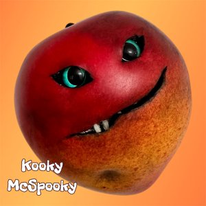 Nectarine with a face, Halloween, vegan, chef gift, gardener gift, funny, creepy, spooky, teeth, gag gift, one of a kind, peach, anthropomorphic, kitchen decor