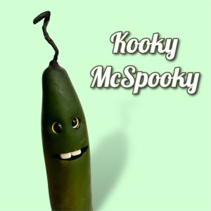 English Cucumber with a Face, Halloween, vegan, Italian, chef gift, gardener gift, funny, creepy, spooky, teeth, gag gift, one of a kind, vegetable, anthropomorphic, kitchen decor