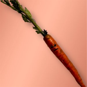 Carrot with a Face, Halloween, vegan gift, gardener gift, funny, creepy, spooky, teeth, gag gift, one of a kind, vegetable, anthropomorphic, kitchen decor