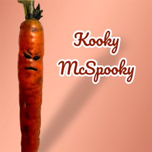 Carrot with a Face, Halloween, vegan gift, gardener gift, funny, creepy, spooky, teeth, gag gift, one of a kind, vegetable, anthropomorphic, kitchen decor