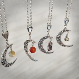Silver Moon Pendant Necklace