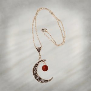 Silver Moon Pendant Necklace