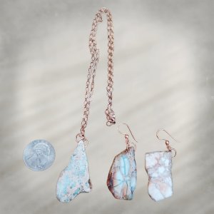 Necklace & Earring Set Copper & Stone