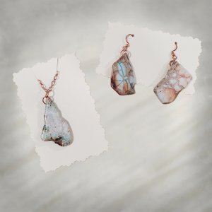 Necklace & Earring Set Copper & Stone