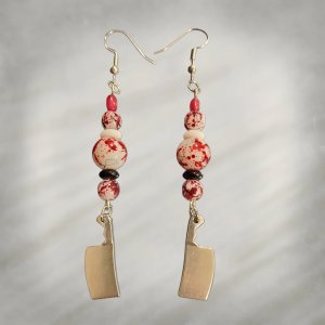 Earrings, Cleaver & Rondelle Beads