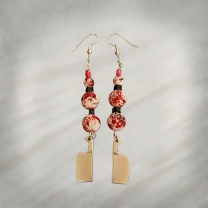 Earrings, Cleaver & Square Beads
