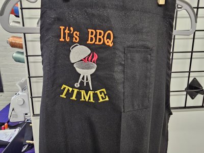 Embroidered Apron - It's BBQ Time