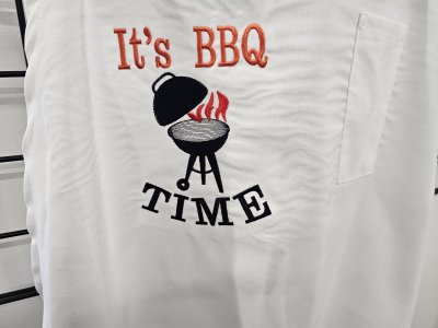 Embroidered Apron - It's BBQ Time