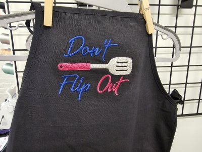 Embroidered Apron - Dont Flip Out - Child Size
