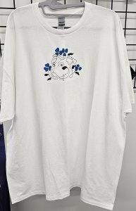 Embroidered Dogs and Flowers Shirts - Size XXL