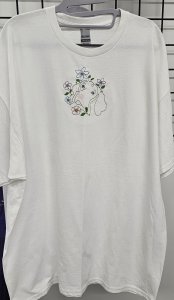 Embroidered Dogs and Flowers Shirts - Size XXL