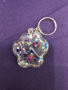 Epoxy Resin Bone and Paw Key Chains