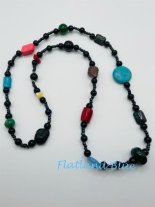Glass and stone necklace