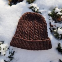 Brown cabled hat