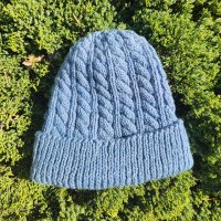 Blue cabled hat
