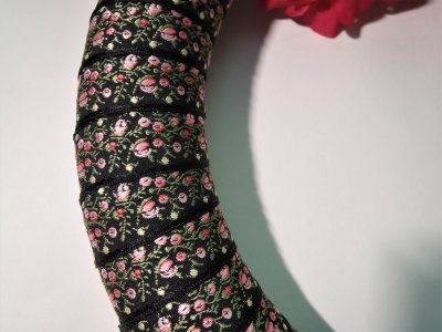 Vintage embroidered ribbon wreath, pink and black decor, front door hanger, wall floral decoration, pink flowers, wreaths gift for her