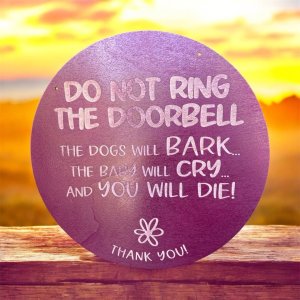 Doorbell sign (Don't wake the baby}