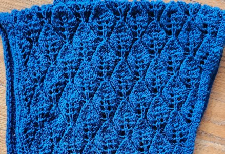 Hand Knit Falling Leaves Scarf