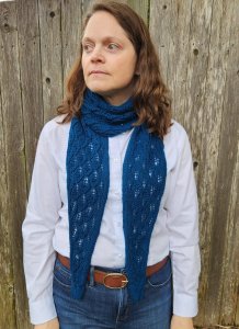 Hand Knit Falling Leaves Scarf