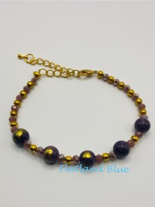 Purple Glass & Crystal Bracelet