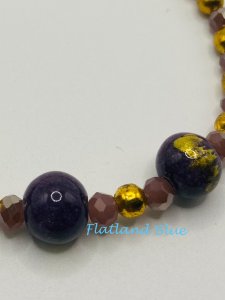Purple Glass & Crystal Bracelet