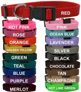 Buckle Style Custom Embroidered Nylon Dog Collars