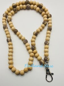 Wood bead lanyard