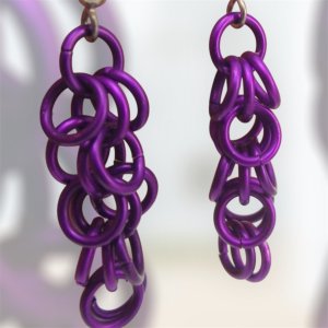 Anodized Aluminum Shaggy Jump Ring Earrings
