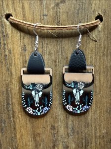 Western Bull Skull Earrings