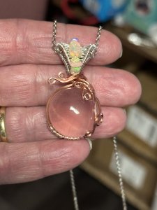 Rose Quartz Star & Ethiopian Opal Pendant