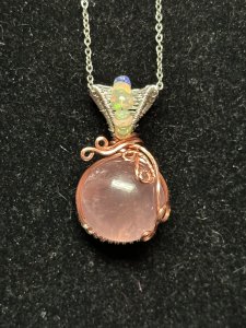 Rose Quartz Star & Ethiopian Opal Pendant