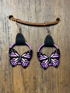 Butterfly Round Earrings