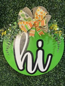 Hi Lime Green Door Hanger