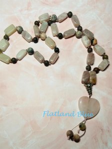 Rose quartz and rhodonite necklace #N37