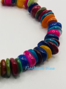 Colorful shell heishi bead bracelet #CB5