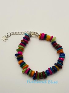 Colorful shell heishi bead bracelet #CB5