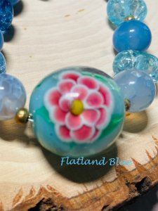 Agate and glass necklace #N33