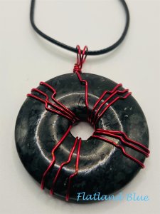 Wire-wrapped stone necklace #N24