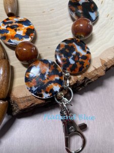 Wood bead lanyard #L3