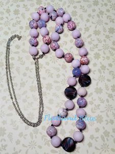 Hand-knotted agate & glass necklace #N40