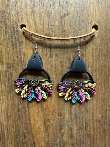 Colorful Feather Earrings