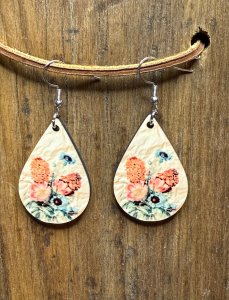 Kraft Paper Butterfly and Flower Earrings