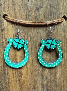 St Patrick’s Day Clover Horseshoe Earrings