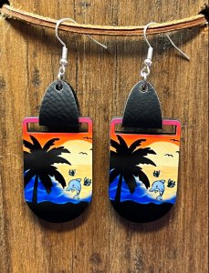 Palm Trees and Dolphin Earrings
