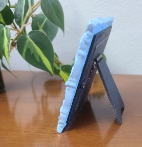 Framed abstract art, desk art, shelf accent, original painting, blue frame with easel, acrylic paintings