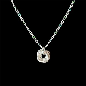 Anodized Aluminum Silver "Love Knot" Necklace
