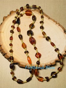 Brown glass necklace #N44